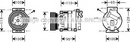 Prasco ALK019 - Compressor, air conditioning autospares.lv