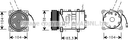 Prasco ALK014 - Compressor, air conditioning autospares.lv