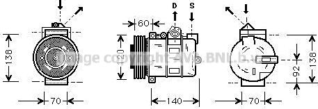 Prasco AUAK050 - Compressor, air conditioning autospares.lv