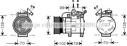 Prasco AUK169 - Compressor, air conditioning autospares.lv