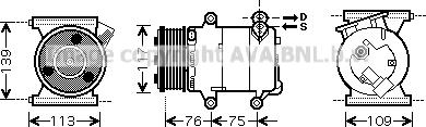 Prasco AUK185 - Compressor, air conditioning autospares.lv