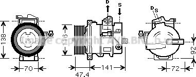 Prasco AUK188 - Compressor, air conditioning autospares.lv