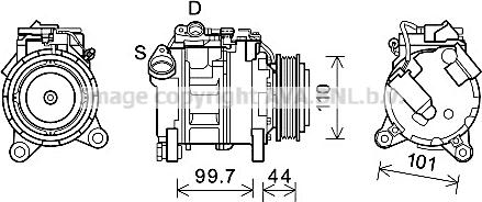 Prasco BWAK493 - Compressor, air conditioning autospares.lv