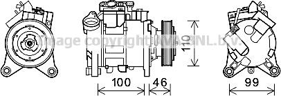 Prasco BWAK489 - Compressor, air conditioning autospares.lv