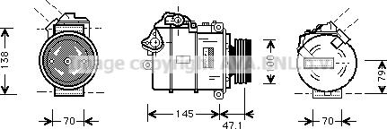 Prasco BWAK306 - Compressor, air conditioning autospares.lv