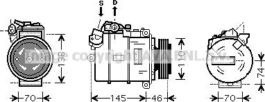 Prasco BWAK318 - Compressor, air conditioning autospares.lv