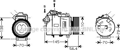 Prasco BWAK330 - Compressor, air conditioning autospares.lv