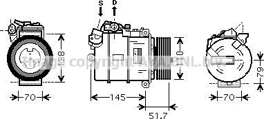 Prasco BWK329 - Compressor, air conditioning autospares.lv