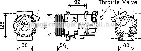 Prasco BWK416 - Compressor, air conditioning autospares.lv