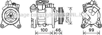 Prasco BWK489 - Compressor, air conditioning autospares.lv