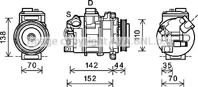 Prasco BWK424 - Compressor, air conditioning autospares.lv