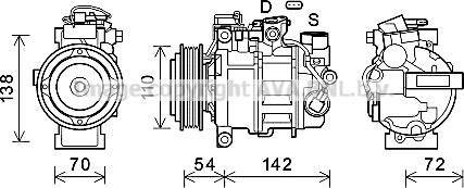 Prasco BWK551 - Compressor, air conditioning autospares.lv