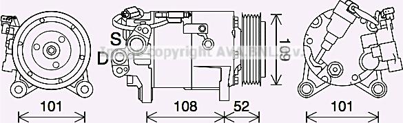 Prasco BWK566 - Compressor, air conditioning autospares.lv