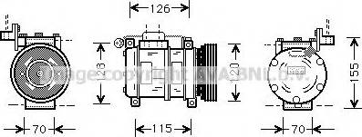 Prasco BWK040 - Compressor, air conditioning autospares.lv