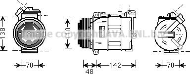 Prasco BWK015 - Compressor, air conditioning autospares.lv