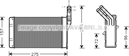 Prasco CN6150 - Heat Exchanger, interior heating autospares.lv