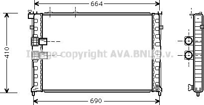 Prasco CN2132 - Radiator, engine cooling autospares.lv