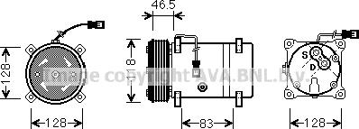 Prasco CNAK158 - Compressor, air conditioning autospares.lv