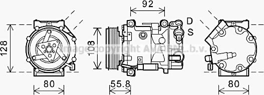 Prasco CNAK282 - Compressor, air conditioning autospares.lv