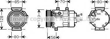 Prasco CNK254 - Compressor, air conditioning autospares.lv