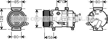 Prasco CNK256 - Compressor, air conditioning autospares.lv