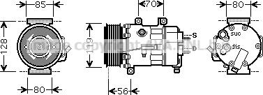 Prasco CNK250 - Compressor, air conditioning autospares.lv