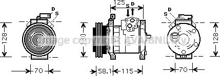 Prasco CRAK094 - Compressor, air conditioning autospares.lv