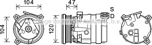 Prasco CTK054 - Compressor, air conditioning autospares.lv