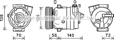 Prasco CTK066 - Compressor, air conditioning autospares.lv