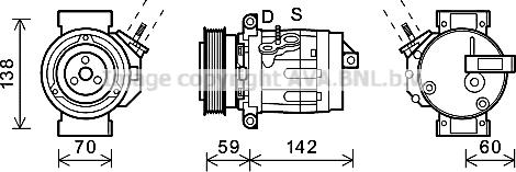 Prasco CTK035 - Compressor, air conditioning autospares.lv