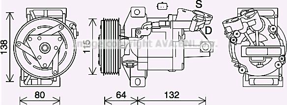 Prasco DAK016 - Compressor, air conditioning autospares.lv