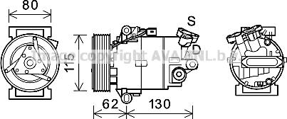 Prasco DNAK390 - Compressor, air conditioning autospares.lv