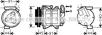 Prasco DNK314 - Compressor, air conditioning autospares.lv