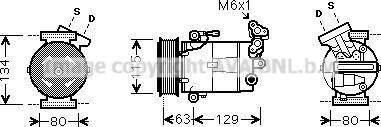 Prasco DNK334 - Compressor, air conditioning autospares.lv