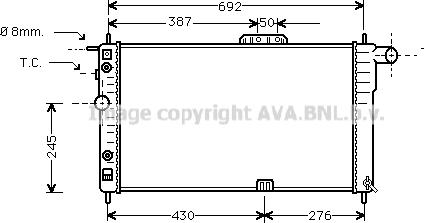 Prasco DWA2002 - Radiator, engine cooling autospares.lv