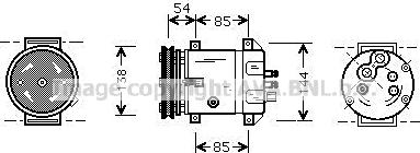 Prasco DWAK020 - Compressor, air conditioning autospares.lv
