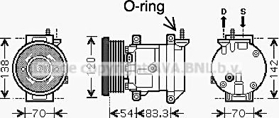 Prasco DWAK071 - Compressor, air conditioning autospares.lv