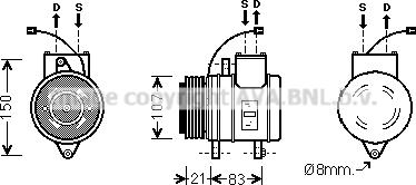 Prasco DWK041 - Compressor, air conditioning autospares.lv