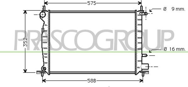 Prasco FD050R010 - Radiator, engine cooling autospares.lv