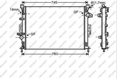 Prasco FD110R005 - Radiator, engine cooling autospares.lv