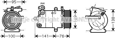 Prasco FDAK417 - Compressor, air conditioning autospares.lv