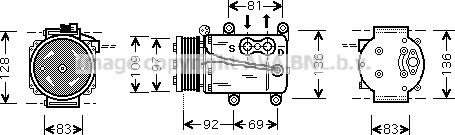 Prasco FDAK171 - Compressor, air conditioning autospares.lv