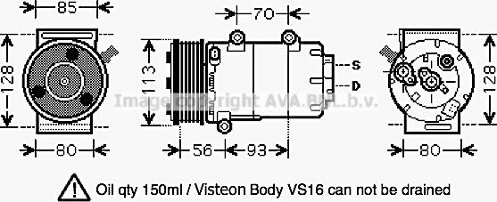 Prasco FDK416 - Compressor, air conditioning autospares.lv