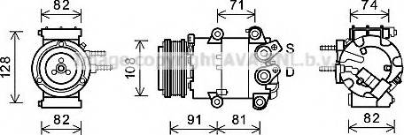 Prasco FDK570 - Compressor, air conditioning autospares.lv