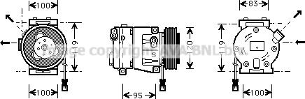 Prasco FTK050 - Compressor, air conditioning autospares.lv