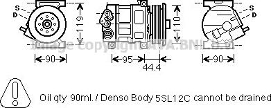 Prasco FTAK394 - Compressor, air conditioning autospares.lv