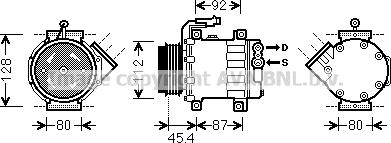 Prasco FTAK366 - Compressor, air conditioning autospares.lv