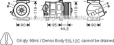 Prasco FTAK330 - Compressor, air conditioning autospares.lv