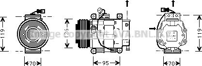 Prasco FTK042 - Compressor, air conditioning autospares.lv