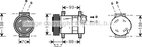 Prasco FTK088 - Compressor, air conditioning autospares.lv